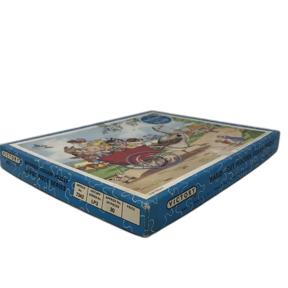 Victory Plywood Jig-Saw Puzzle Vintage 30 Piece Complete Animal Friends at Fair